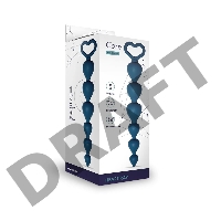 Анальная цепочка Heart Ray диаметр до 2,5 см, длина 17,5 см , цвет кобальт