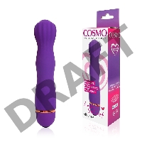 Фантазийный фиолетовый силиконовый вибратор Cosmo - 13,7 см. 