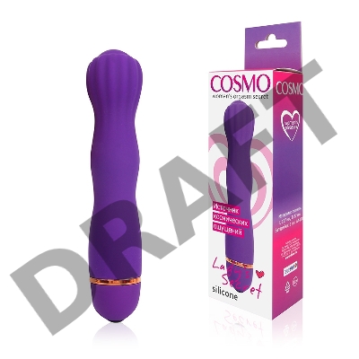 Фантазийный фиолетовый силиконовый вибратор Cosmo - 13,7 см. 