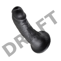 Фаллоимитатор на присоске черный King Cock 6 Cock Black