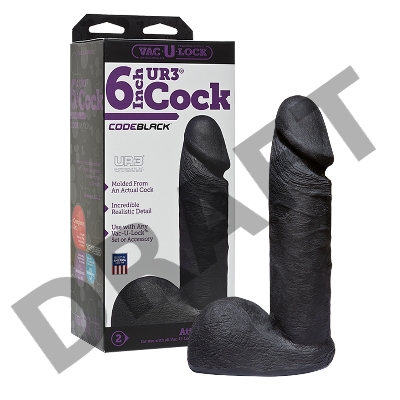 Насадка реалистик Vac-U-Lock™ 6 ULTRASKYN™, черная
