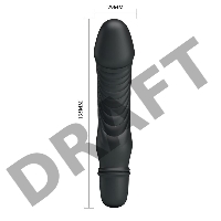 Черный мини-вибратор Stev -13,5 см.