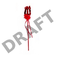 Трезубец красный с блестками