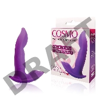 Фиолетовый силиконовый вибромассажер  Cosmo - 9,5 см.