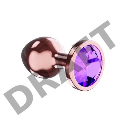 Пробка цвета розового золота с фиолетовым кристаллом Diamond Amethyst Shine S - 7,2 см.