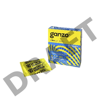 Презервативы Ganzo Classic, классические, с обильной смазкой, латекс, 18,5 см, 3 шт