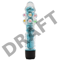 Прозрачно-голубой вибратор с дополнительными пупырышками - 16,5 см.