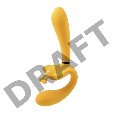 Безремневой страпон с вибрацией The Monarch, желтый