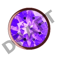 Пробка цвета розового золота с фиолетовым кристаллом Diamond Amethyst Shine S - 7,2 см.