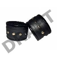 Черные наручники из эко-кожи