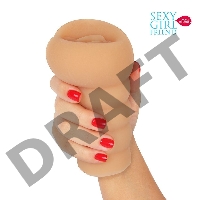 Мастурбатор-вагина телесного цвета с бороздками на внешней части 