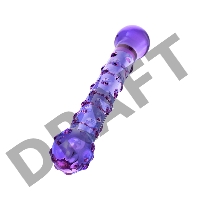 Двусторонний фаллоимитатор Sexus Glass, стекло, фиолетовый, 19,5 см