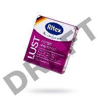 Презервативы Ritex LUST №3, рифленые с пупырышками, латекс, 19 см