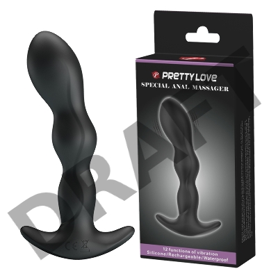 Анальный длинный вибромассажер - цепочка Baile PrettyLove Special Anal Massager