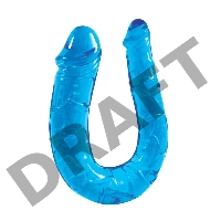 Двухсторонний фаллоимитатор Twin Head Double Dong голубого цвета - 29,8 см.