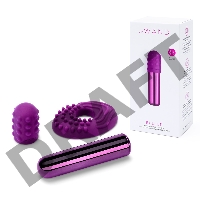 Фиолетовая вибропулька Le Wand Bullet с 2 нежными насадками