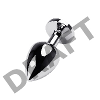 Анальная втулка Штучки-Дрючки, металл, серебряная, с фиолетовым кристаллом, 8 см, Ø 3 см, 165 г