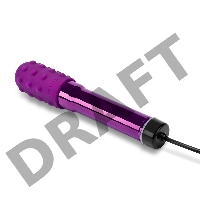 Фиолетовый жезловый вибратор Le Wand Grand Bullet с двумя нежными насадками