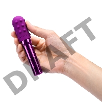 Фиолетовый жезловый вибратор Le Wand Grand Bullet с двумя нежными насадками