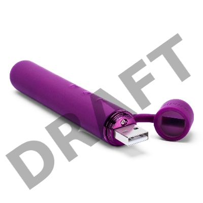 Фиолетовый мини-вибратор Le Wand Baton с текстурированной насадкой - 11,9 см.