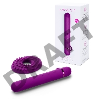 Фиолетовый мини-вибратор Le Wand Baton с текстурированной насадкой - 11,9 см.