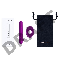 Фиолетовый мини-вибратор Le Wand Baton с текстурированной насадкой - 11,9 см.