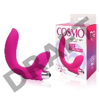 Розовый U-образный вибромассажер Сosmo - 19 см.