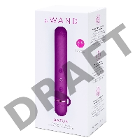 Фиолетовый мини-вибратор Le Wand Baton с текстурированной насадкой - 11,9 см.