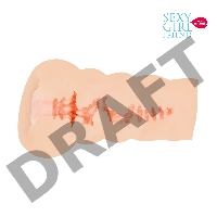 Мастурбатор-вагина телесного цвета с бороздками на внешней части 