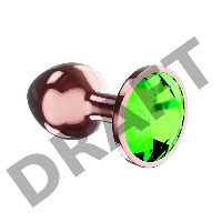 Пробка цвета розового золота с лаймовым кристаллом Diamond Emerald Shine S - 7,2 см.