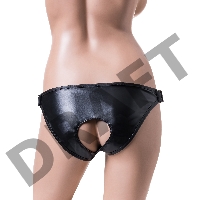 Трусики для страпона TOYFA RealStick Strap-On Domino, PU кожа, чёрные