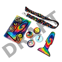 Разноцветная анальная пробка с эффектом римминга Peace & Love Tie-Dye - 15,2 см.