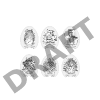 Набор нереалистичных мастурбаторо TENGA  EGG - II, TPE, белый, 6,1 см, 6 шт