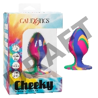 Яркая анальная пробка Cheeky Medium Tie-Dye Plug - 7,5 см.