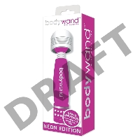 Фиолетово-белый жезловый мини-вибратор с кристаллами Mini Massager Neon Edition
