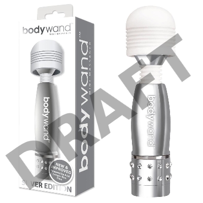Серебристый жезловый мини-вибратор с кристаллами Mini Massager Silver Edition