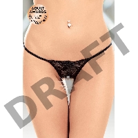 Стринги открытые с украшением SoftLine Collection, черный, S/L