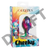 Яркая анальная пробка Cheeky Medium Tie-Dye Plug - 7,5 см.