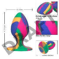 Яркая анальная пробка Cheeky Medium Tie-Dye Plug - 7,5 см.