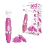Розовый ротационный жезловый вибратор с двумя насадками 360° Spinning Head Wand Massager Set