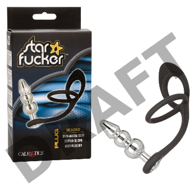 Анальная елочка с эрекционным кольцом STARFUCKER BEADED PLUG