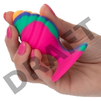 Яркая анальная пробка Cheeky Medium Swirl Tie-Dye Plug - 7,5 см.