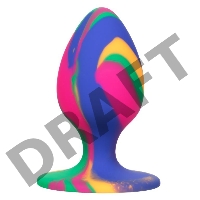 Яркая анальная пробка Cheeky Medium Tie-Dye Plug - 7,5 см.