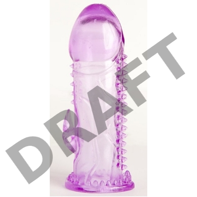 Насадка на пенис TOYFA, TPE, фиолетовая, 13,5 см