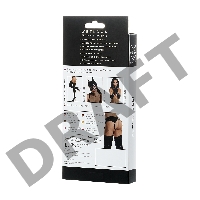 Комплект Glossy из материала Wetlook (пояс с пажами для чулок и трусики), черный, S