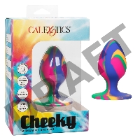 Яркая анальная пробка Cheeky Medium Tie-Dye Plug - 7,5 см.