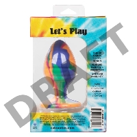 Яркая анальная пробка Cheeky Large Swirl Tie-Dye Plug - 9 см.
