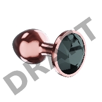 Пробка цвета розового золота с черным кристаллом Diamond Jet Shine L - 8,3 см.