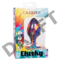 Яркая анальная пробка Cheeky Large Swirl Tie-Dye Plug - 9 см.