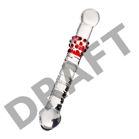 Двусторонний фаллоимитатор Sexus Glass, стекло, прозрачный, 22 см